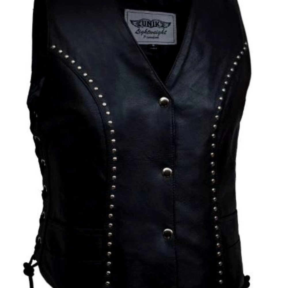 Unik leather vest size large Ladies